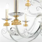 24 Lights Chandelier in Blown Glass and Classic Luxury Crystal - Cassea Viadurini
