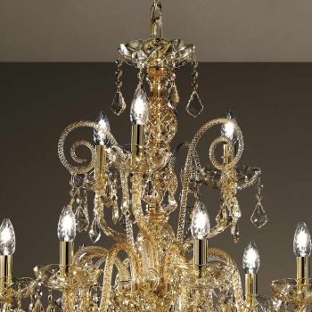 Chandelier 27 Lights in Venetian Glass Handmade in Italy - Florentine