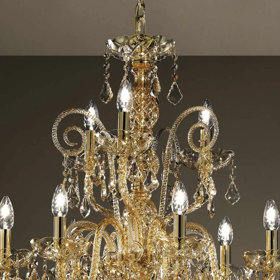 Chandelier 27 Lights in Venetian Glass Handmade in Italy - Florentine Viadurini