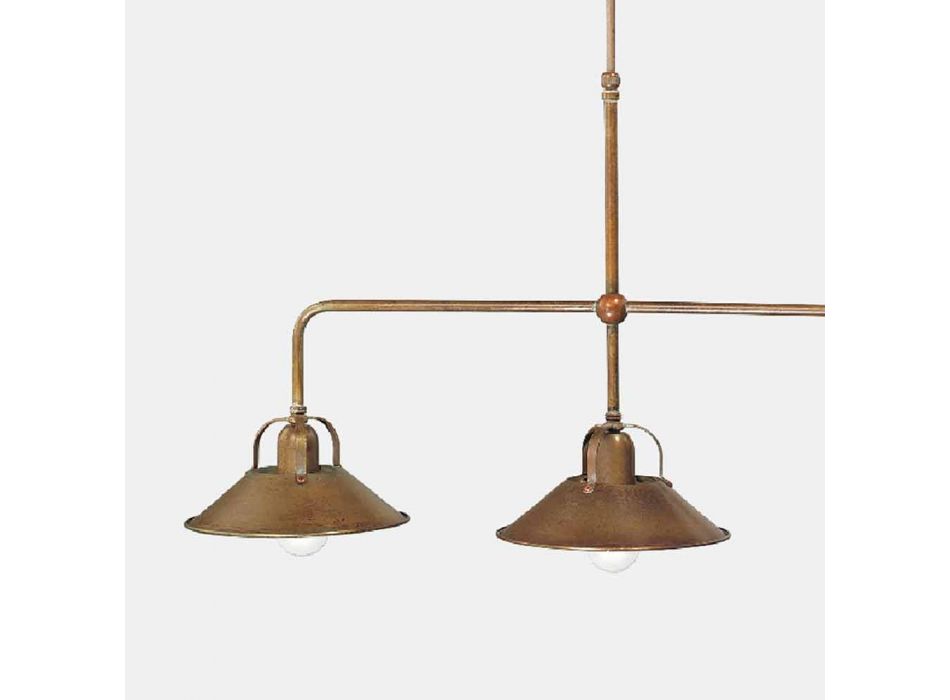 3 Lights Chandelier in Brass Vintage Design Made in Italy - Cascina by Il Fanale