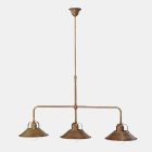 3 Lights Chandelier in Brass Vintage Design Made in Italy - Cascina by Il Fanale Viadurini