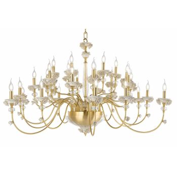 Classic 30 Lights Chandelier in Porcelain and Luxury Blown Glass - Eteria