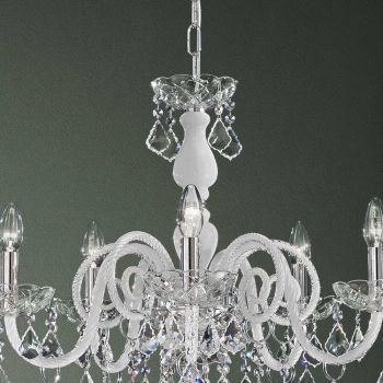 5 Lights Chandelier in Venetian Glass and Metal Classic - Florentine Style