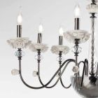 Classic 8 Lights Chandelier in Porcelain and Luxury Blown Glass - Eteria Viadurini