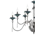 Classic 8 Light Chandelier in Glass, Crystal and Luxury Metal - Flanders Viadurini