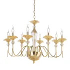 Classic 8 Light Chandelier in Glass, Crystal and Luxury Metal - Flanders Viadurini