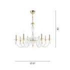 Classic 8 Lights Chandelier in Blown Glass and Hand Details - Phaedra Viadurini