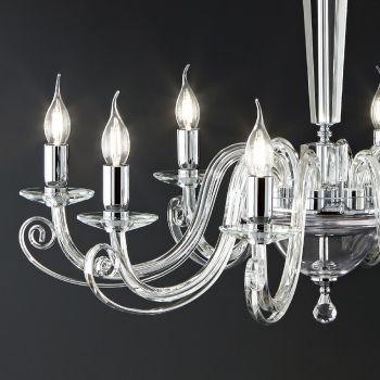 Classic 8 Lights Chandelier Italian Handcrafted Glass and Crystal - Malaysia