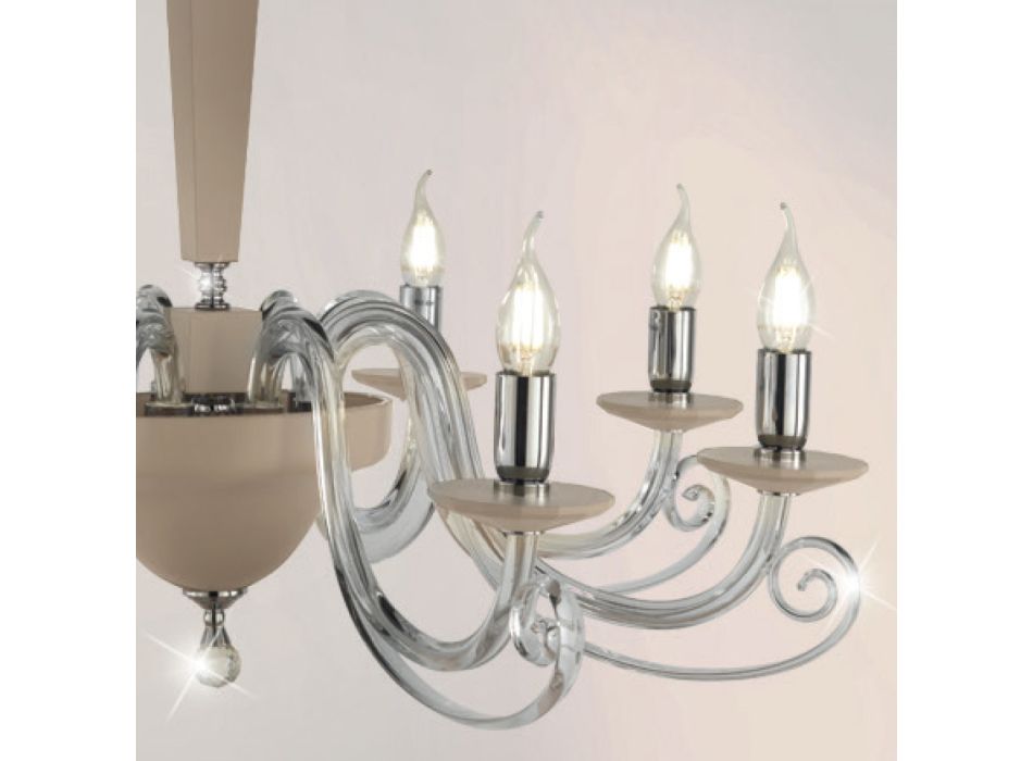 Classic 8 Lights Chandelier Italian Handcrafted Glass and Crystal - Malaysia