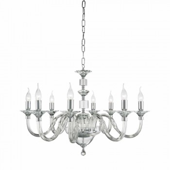 Chandelier 8 glass desgin lights with Ivy crystal decorations