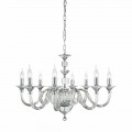 Classic 8 lights chandelier made of glass with crystal decorations Ivy