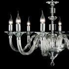 Chandelier 8 glass desgin lights with Ivy crystal decorations Viadurini