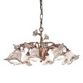 8 Lights Chandelier in Metal and Hand-Decorated Ceramic and Roses - Pisa