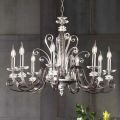 8 Lights Chandelier in Blown Glass and Classic Luxury Crystal - Cassea