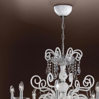 8 Lights Chandelier in Venetian Glass Made in Italy Classic - Florentine
