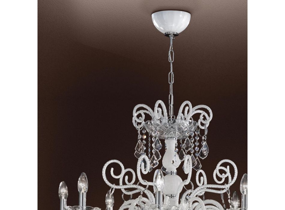 8 Lights Chandelier in Venetian Glass Made in Italy Classic - Florentine Viadurini