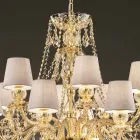 Chandelier with 16 Lights Handmade in Venice Glass, Made in Italy - Milagros Viadurini
