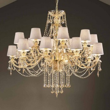 Chandelier with 16 Lights Handmade in Venice Glass, Made in Italy - Milagros