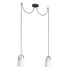 2 Light Chandelier in Brass and Glass Made in Italy - Dolci Viadurini