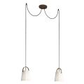 2 Light Chandelier in Brass and Glass Made in Italy - Dolci
