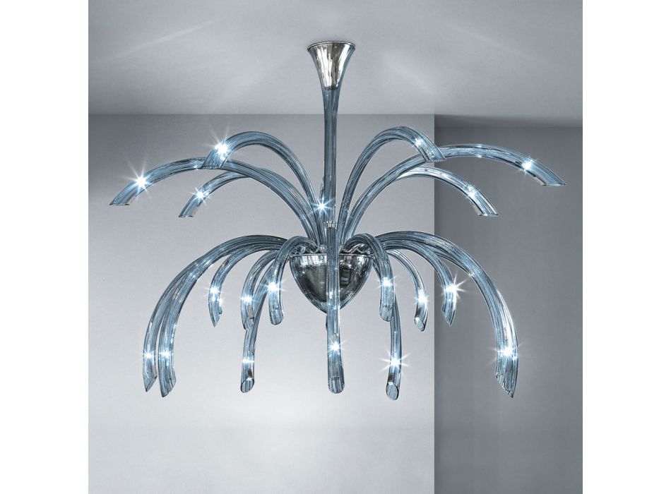21 Lights Venetian Glass Chandelier Handmade in Italy - Jason Viadurini