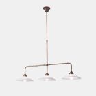 3 Lights Chandelier in Antique Brass and New Classic Glass - Tabià by Il Fanale Viadurini