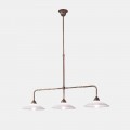 3 Lights Chandelier in Antique Brass and New Classic Glass - Tabià by Il Fanale