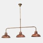 3 Lights Chandelier in Copper and Brass Vintage Design - Contrada by Il Fanale Viadurini
