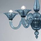 5 Lights Artisan Glass Chandelier from Venice, Made in Italy - Margherita Viadurini