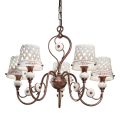 5 Lights Chandelier in Metal and Handmade Ceramic with Fretwork - Verona