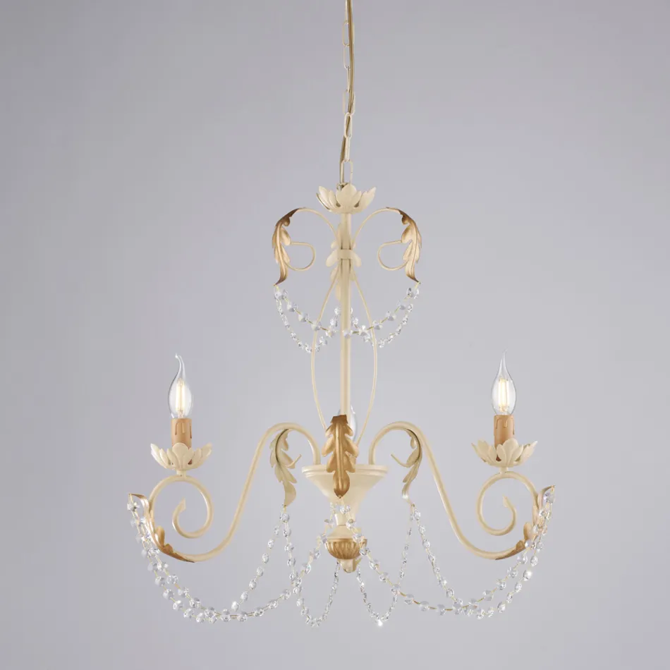 5-light chandelier in metal and crystal for dramatic lighting – Perla Viadurini