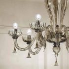 6 Light Venetian Glass Chandelier, Handmade in Italy - Regina Viadurini