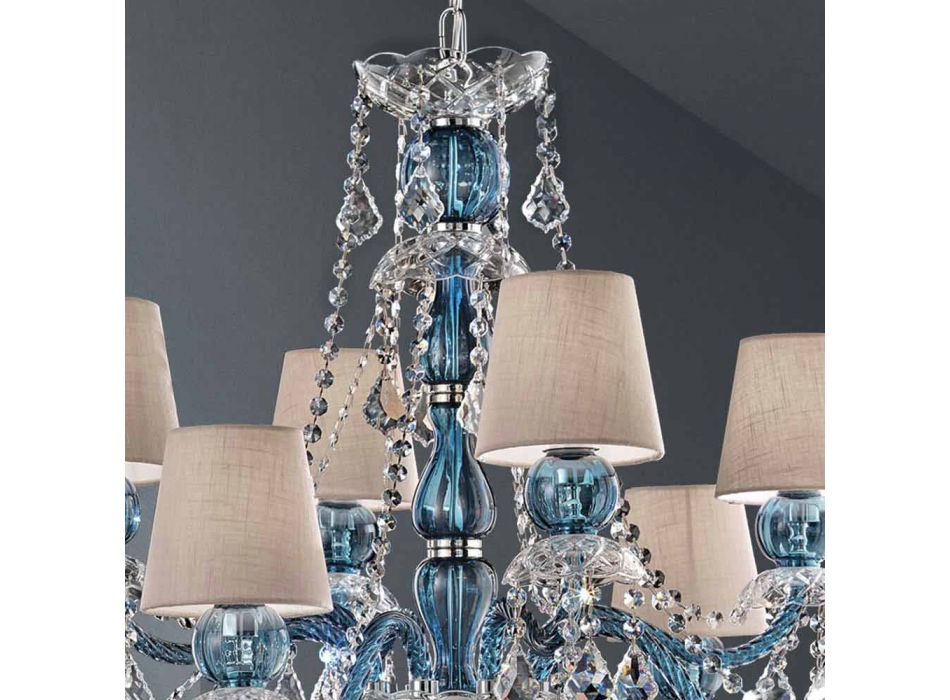 8 Lights Chandelier in Venetian Glass Handmade, Made in Italy - Milagros