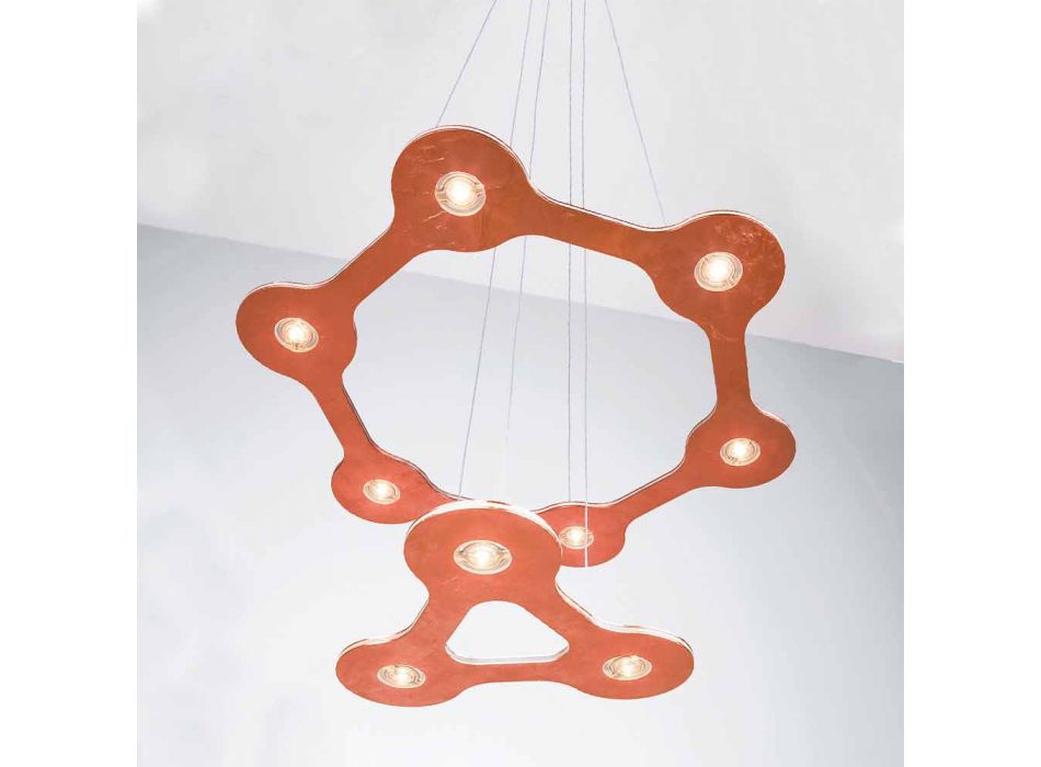 9 Lights Chandelier in Fine Painted Aluminum Made in Italy - Flash