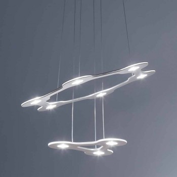 9 Lights Chandelier in Fine Painted Aluminum Made in Italy - Flash