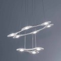9 Lights LED Chandelier in Fine Painted Aluminum Made in Italy - Flash