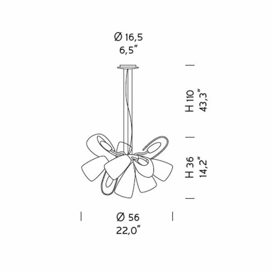 9 Light Venetian Glass Chandelier, Handmade in Italy - Diamonique Viadurini