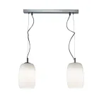 Two or Three-Light Hand-Blown Glass Chandelier Made in Italy - Sibilla Viadurini
