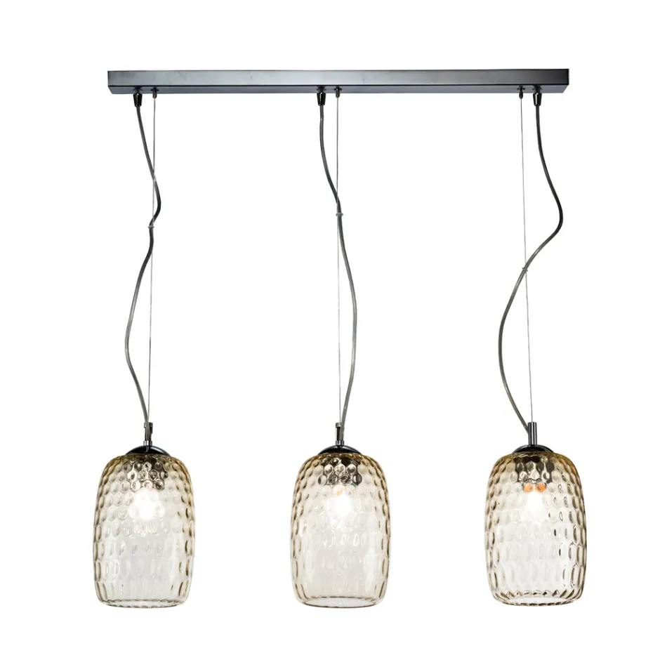 Two or Three-Light Hand-Blown Glass Chandelier Made in Italy - Sibilla Viadurini
