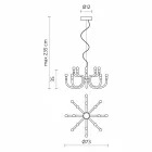 Suspension Chandelier with 16 or 32 Lights in White or Black Aluminum - Alviso Viadurini