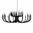 Suspension Chandelier with 16 or 32 Lights in White or Black Aluminum - Alviso Viadurini