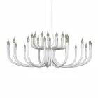 Suspension Chandelier with 16 or 32 Lights in White or Black Aluminum - Alviso Viadurini