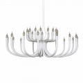 Suspension Chandelier with 16 or 32 Lights in White or Black Aluminum - Alviso