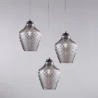 Alnitak 3-Light Black Glass Metal Pendant Light Viadurini