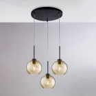 3-Light Black Glass Metal Pendant Light - Betelgeuse Viadurini