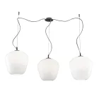 Large Off-Centered Three-Light Chandelier in Blown Glass Made in Italy - Elisia Viadurini