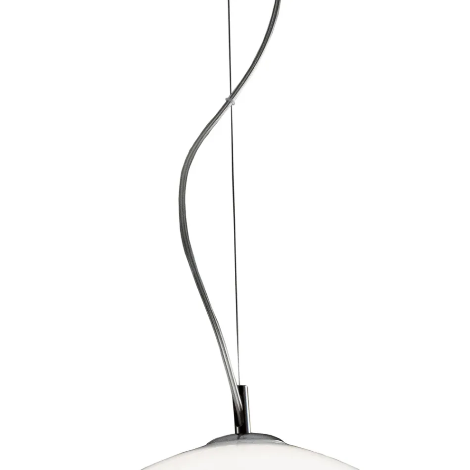 Large Off-Centered Three-Light Chandelier in Blown Glass Made in Italy - Elisia Viadurini