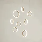 Gold Painted Metal Hanging Chandelier with 8 LED Lights - Cedar Viadurini