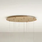 Gold Painted Metal Hanging Chandelier with 8 LED Lights - Cedar Viadurini