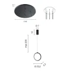 Gold Painted Metal Hanging Chandelier with 8 LED Lights - Cedar Viadurini